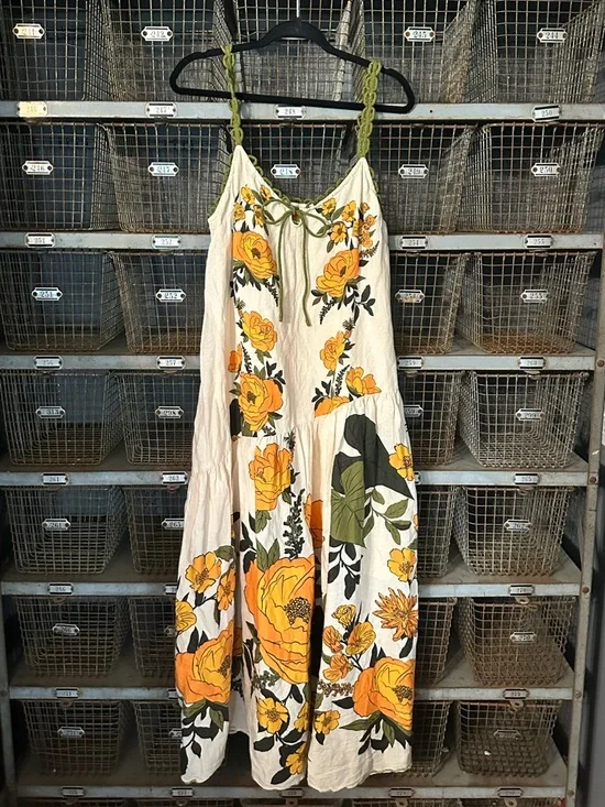 FARM Rio White V-Neck A-Line Maxi Dress Size XL 38228 - Picture 7 of 11